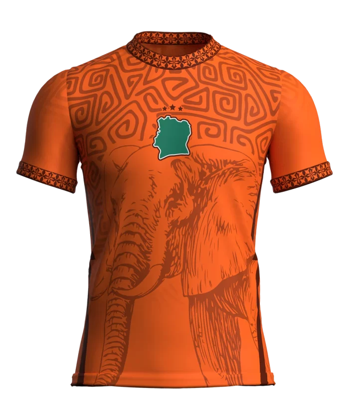 MAILLOT 3 ÉTOILES CHAMPION COTE D'IVOIRE ORANGE