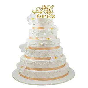 Gâteau mariage romantique perles orchidée