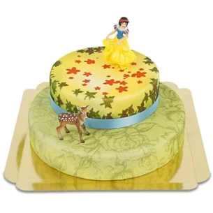 Figurine Blanche Neige sur son gâteau prairie